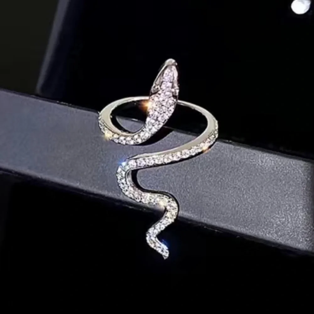 3/$25 Shimmering Sparkling Open Snake Ring Size OS